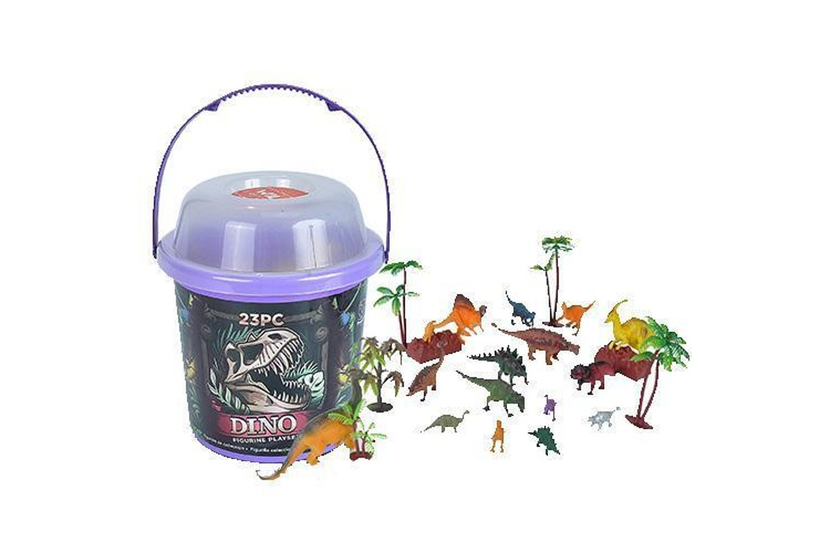 Bucket Dino Figurine Play Set 23 pc