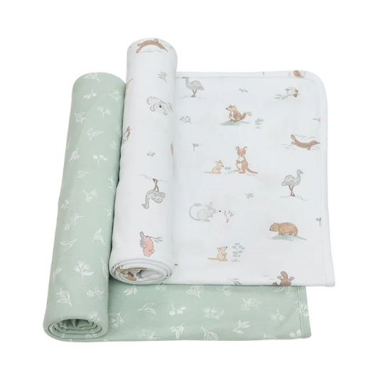 Swaddle Wraps 2pk - Australiana
