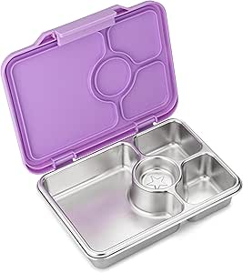 Stainless Steel Bento Lunchbox - Lavender Purple - 4 Compartments