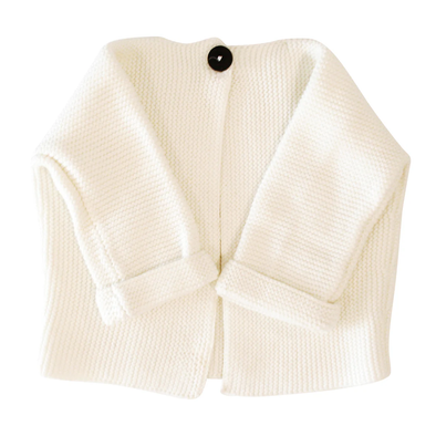 Cotton Knit Baby Jacket - Ivory