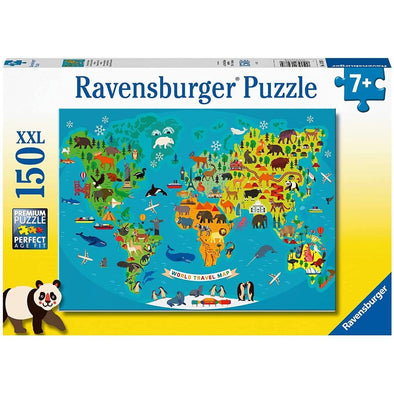 150 pc Puzzle - Animal World Map