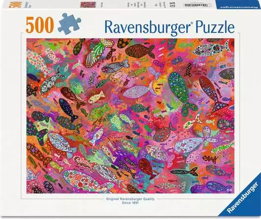 500 pc Puzzle - Fish in Fuchsia