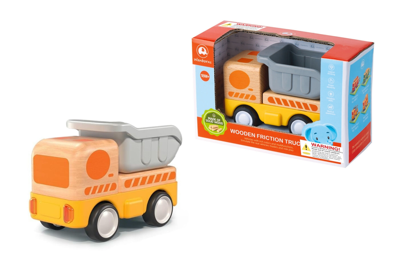 Wooden Friction Truck - Dump Truck