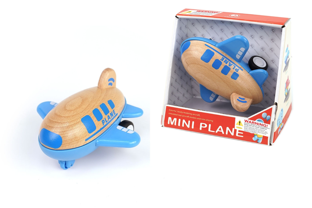 Wooden Racer Plane - Blue