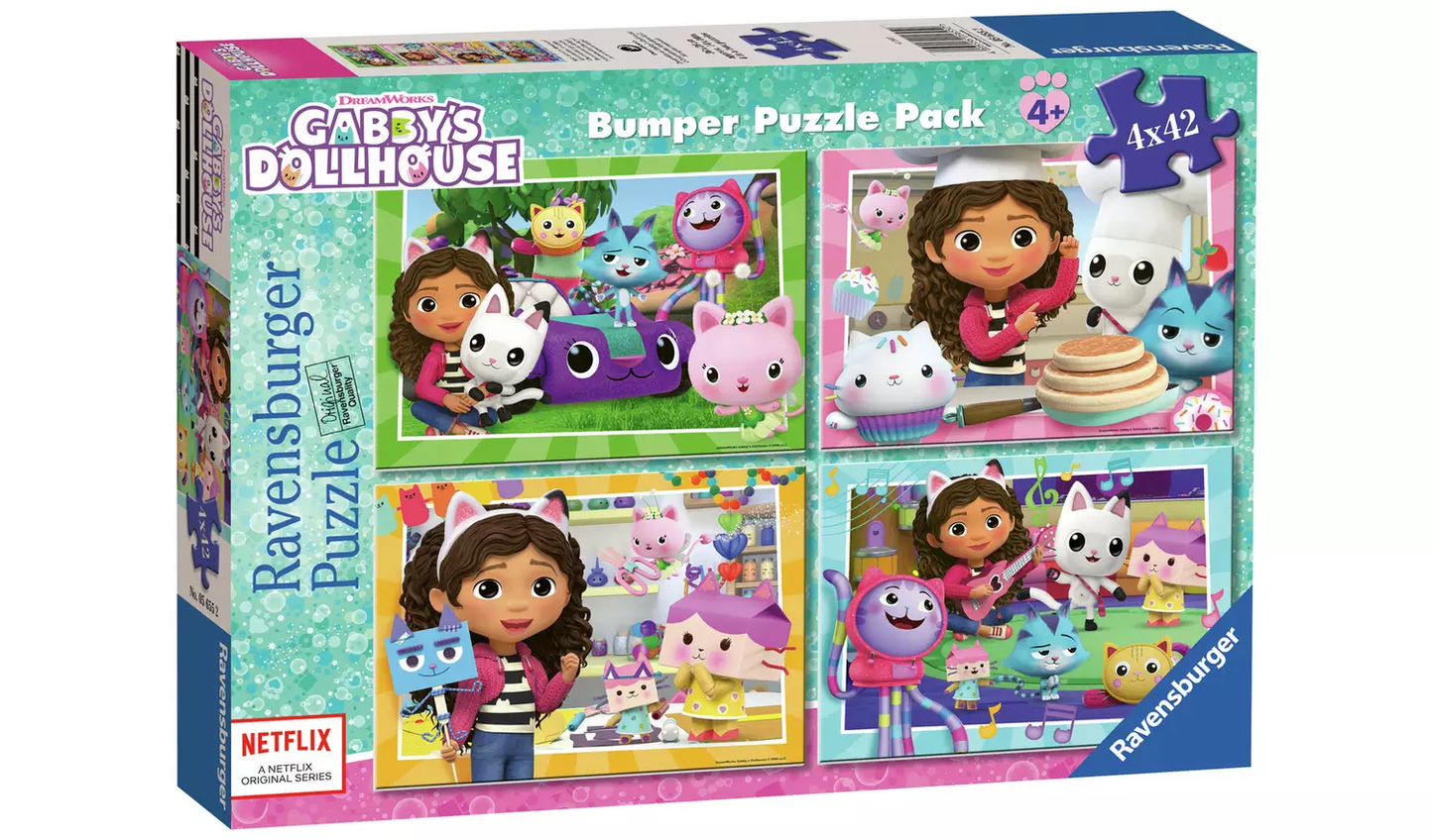 4 x 42 pc Puzzle - Gabby's Dollhouse Bumper Puzzle Pack