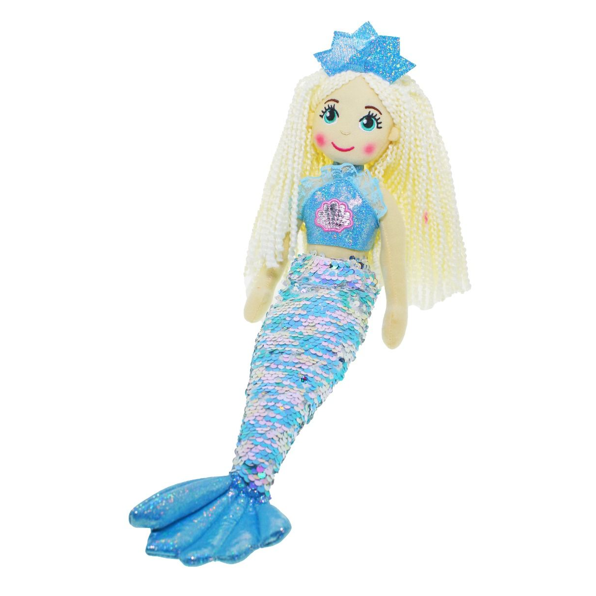 Mermaid Doll 45cm - Blue with Crown