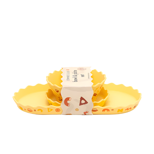 Pasta Wavy Edge Silicone Bowl and Plate Set