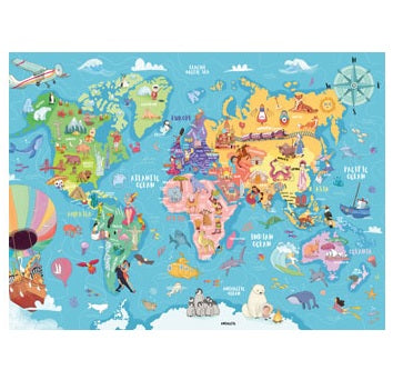 100 pc Puzzle - Map Of The World