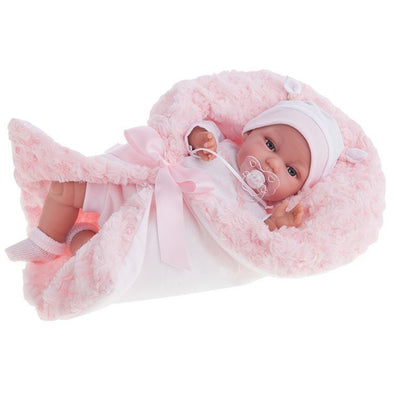 Doll 34cm  - Toneta with Pink Plush Blanket and Sound