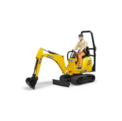 JCB Micro Excavator and Construction Worker