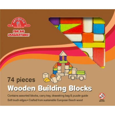 Wooden Building Blocks (74 pcs)