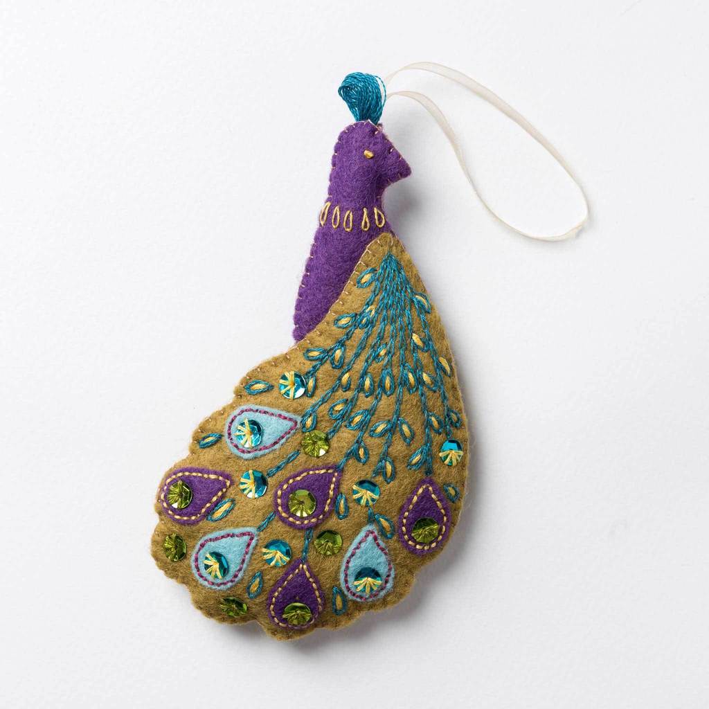 Felt Sewing Kit - Peacocks