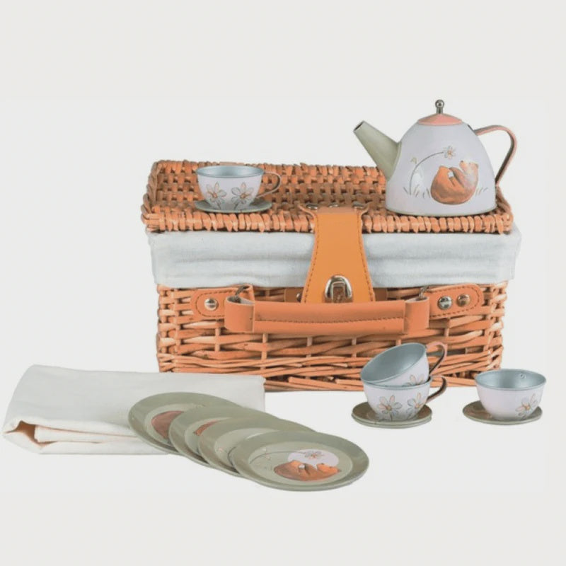 Tea Set in Basket Toys and Tales