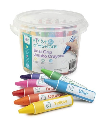 First Creations Easi-Grip Jumbo Crayons Tub of 32