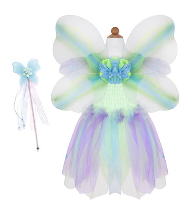 Green Butterfly Dress with Wings & Wand