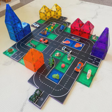 Magnetic Tile Toppers - 40pc Road Set