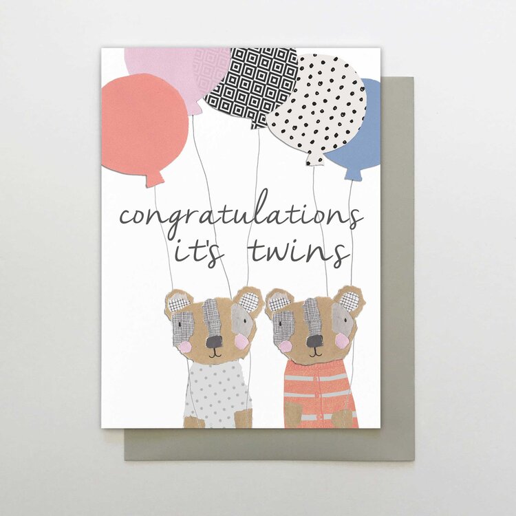 New Baby Card - Twins