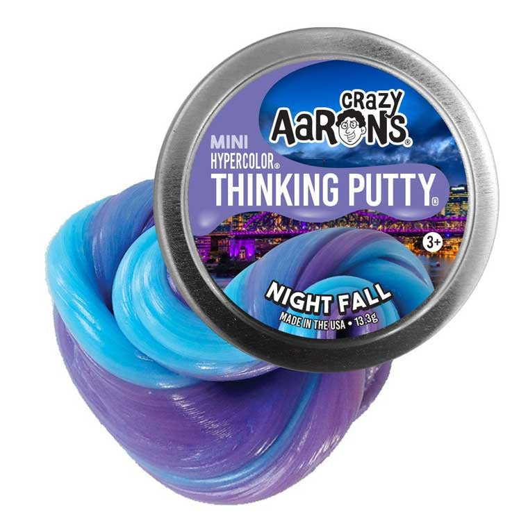 Crazy Aaron's Thinking Putty - Mini Hypercolour - Night Fall 2" Tin
