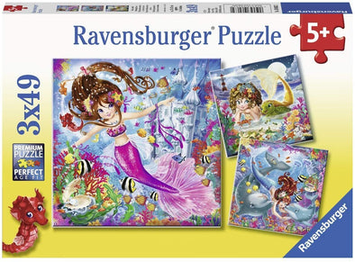 3 x 49 pc Puzzle - Charming Mermaids