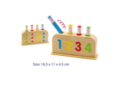Pop Up Toy with Shapes Numbers and Faces