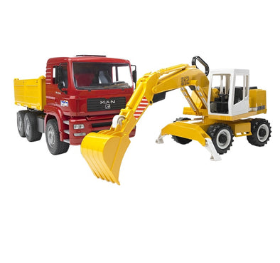 MAN TGA Construction truck and Liebherr excavator