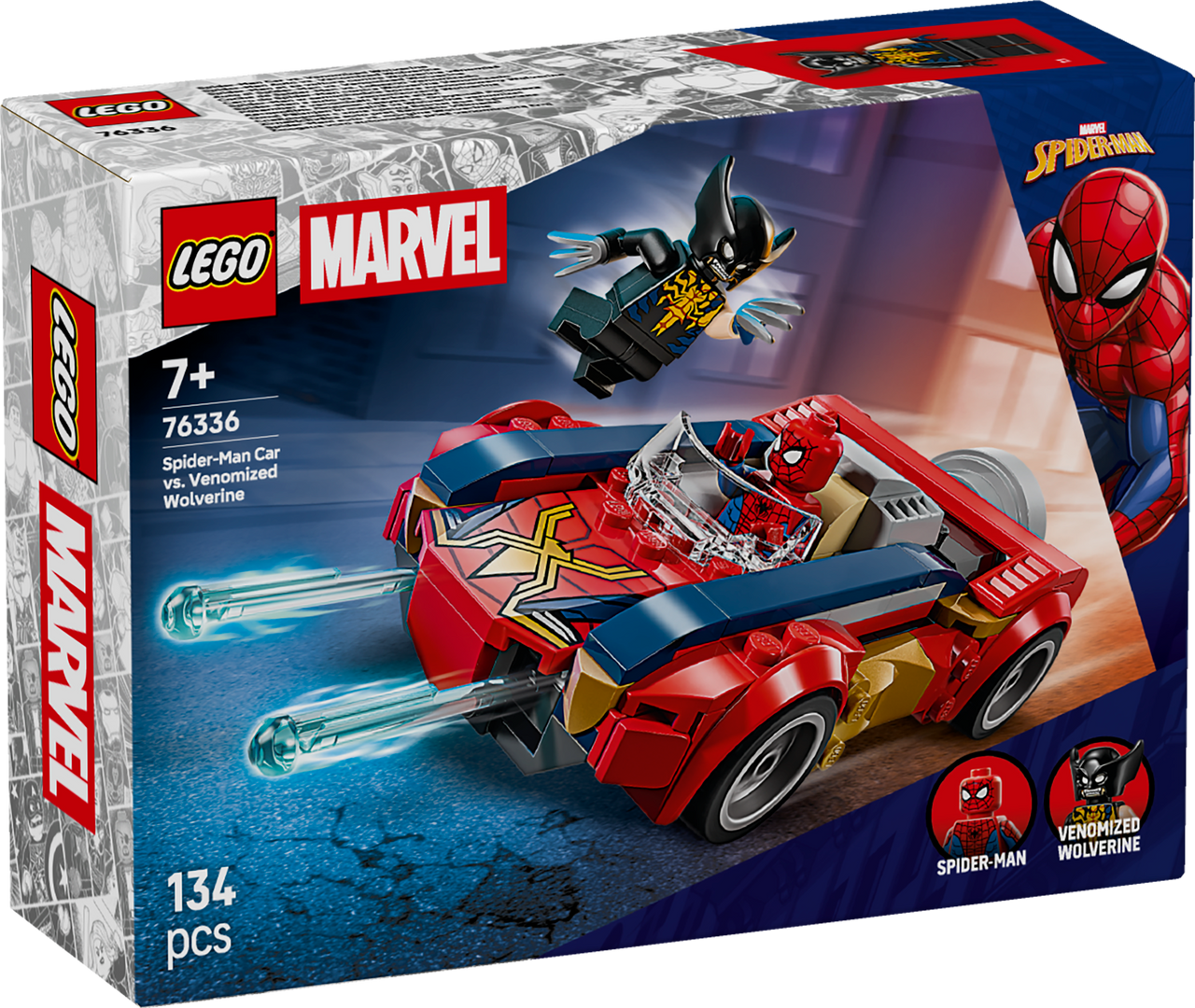 Spider-Man Car vs. Venomized Wolverine Lego 76336