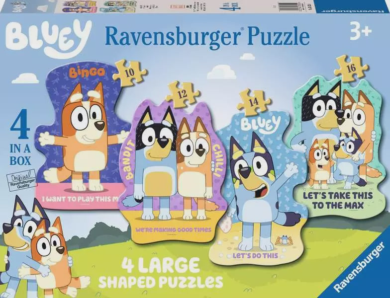 4 in a Box Puzzle - Bluey Large Shaped Puzzles