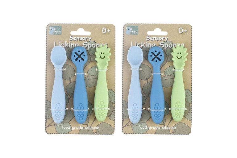 Sensory Silicone Licking Spoons / Blue