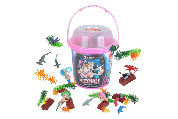Bucket Mermaid Figurine Play Set