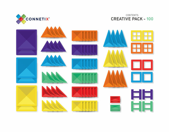 Connetix Rainbow Creative Pack Magnetic Tiles 100pc