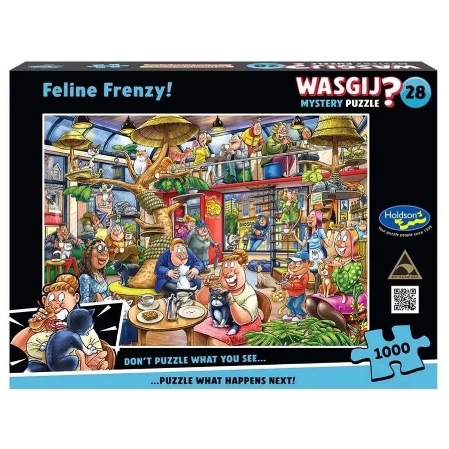 Wasgij 1000 pc Puzzle -Mystery No.28 -Feline Frenzy!