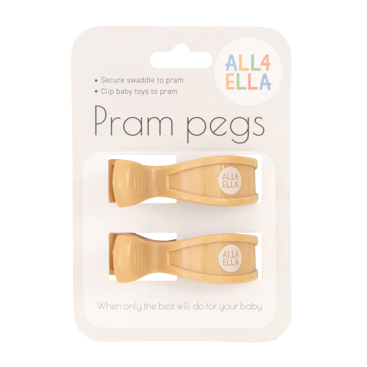 Pram Pegs 2 Pack - Sand