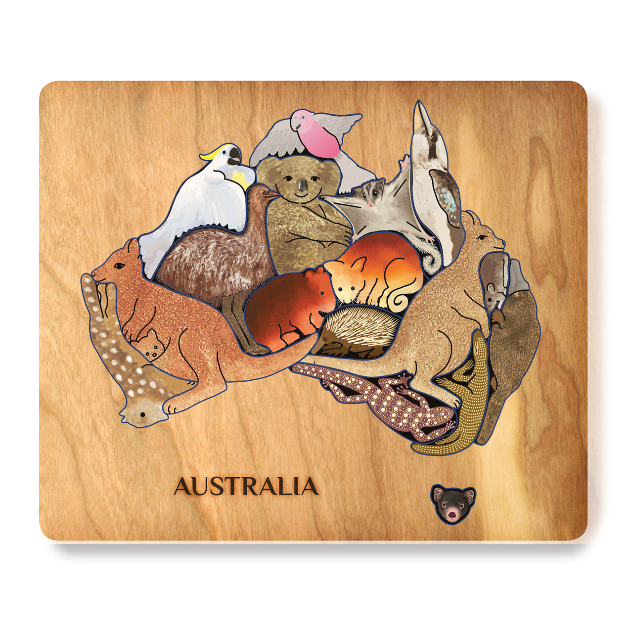 Native Australian Animals Cluster Puzzle - 17pcs