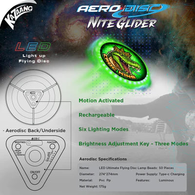 LED Aero Disk Night Glider - Croc King