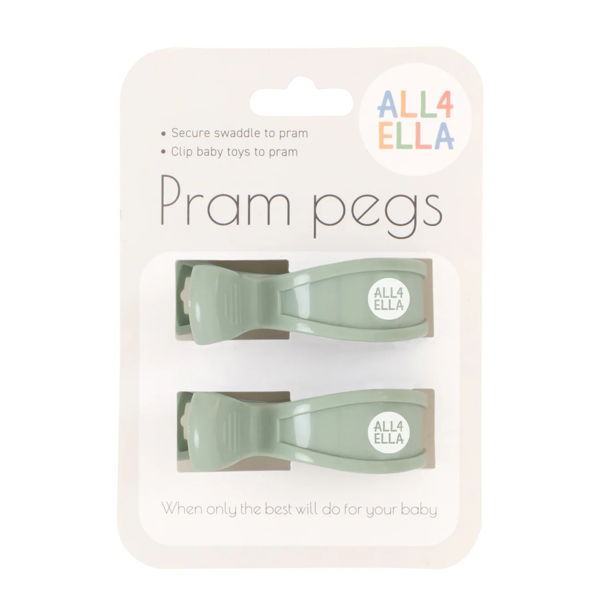Pram Pegs 2 Pack - Sage