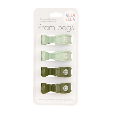 Pram Pegs 4 Pack - Sage/Forest Green