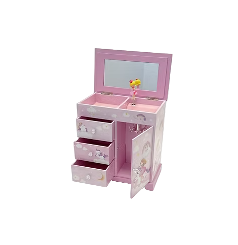 Musical Jewellery Box Wardrobe Girl/Unicorn DAN126