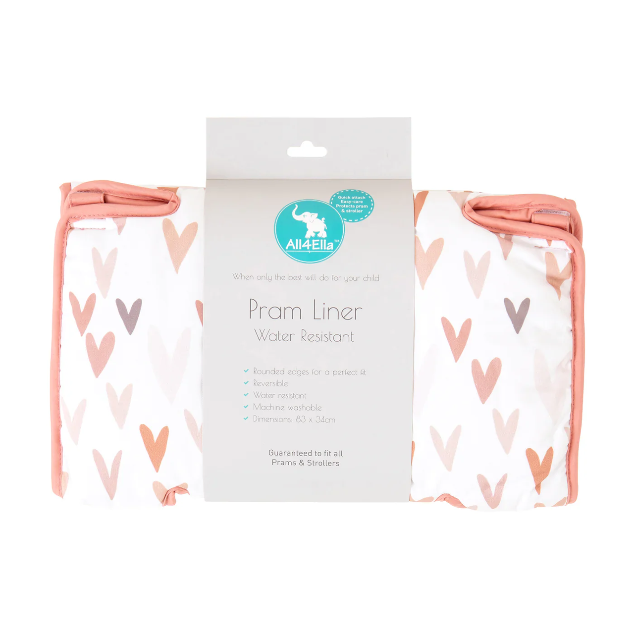 Pram Liner - Hearts