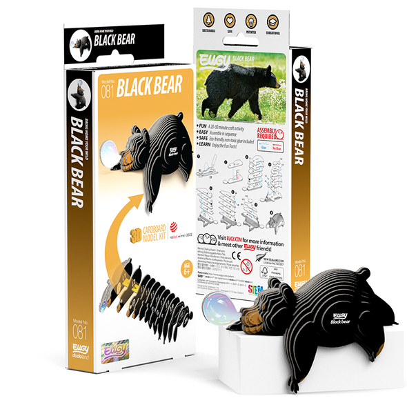 3D Cardboard Model Kit - Black Bear