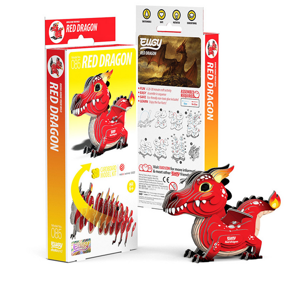 3D Cardboard Model Kit - Red Dragon