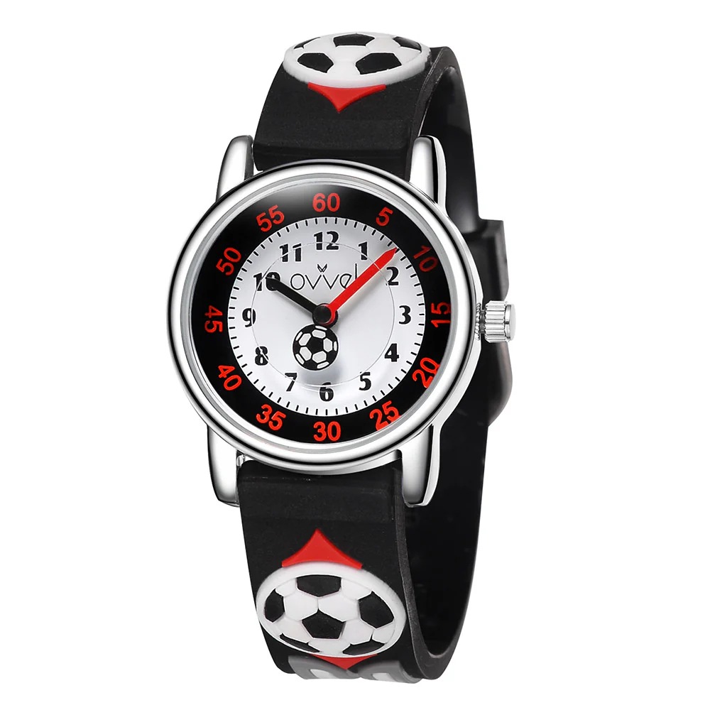 Boys Analog Black Soccer Wrist Watch