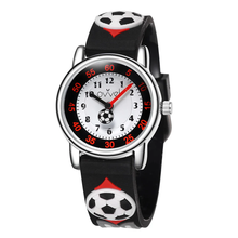 Boys Analog Black Soccer Wrist Watch