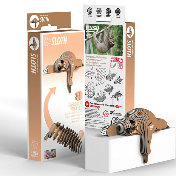 3D Cardboard Model Kit - Sloth