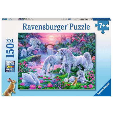 150 pc Puzzle - Unicorns in the Sunset Glow in the Dark