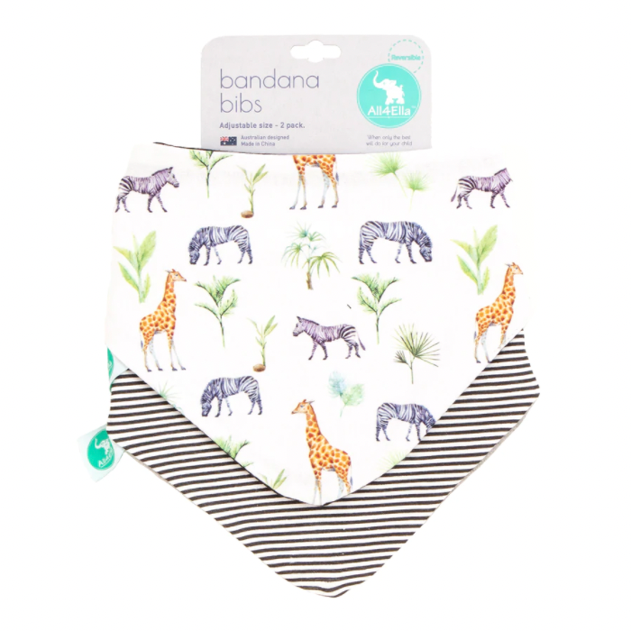 Bandana Bibs 2pk - Safari
