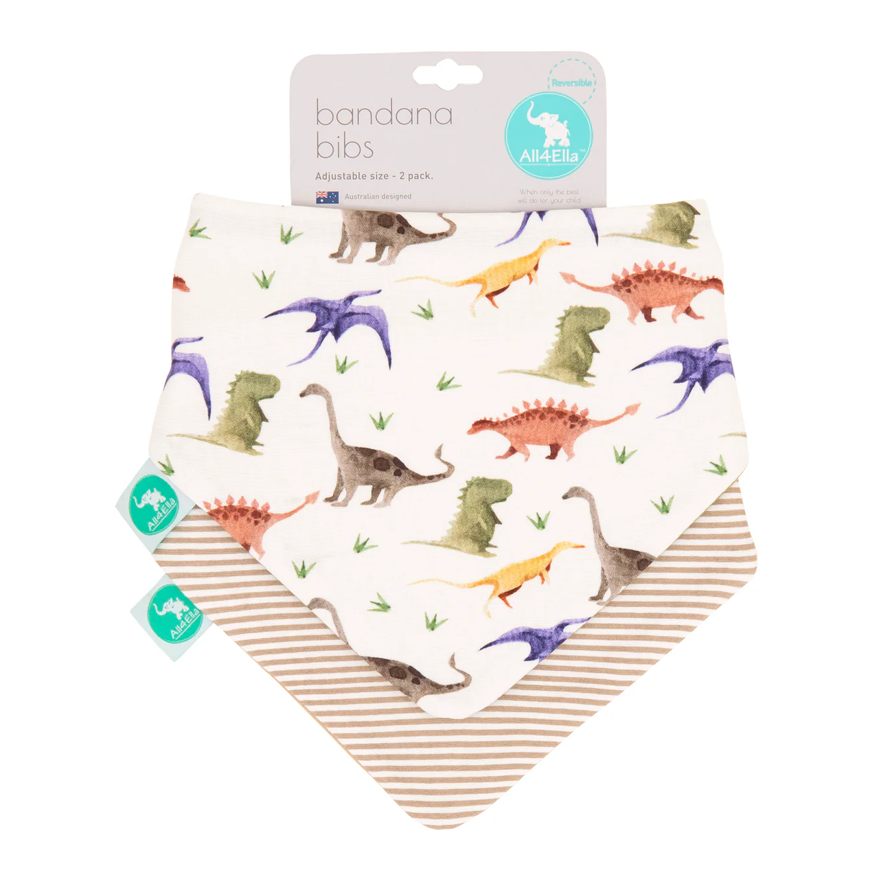 Bandana Bibs 2pk - Dino