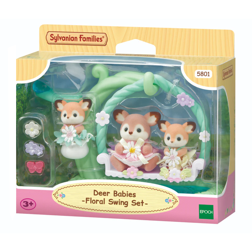 Deer Babies Floral Swing Set