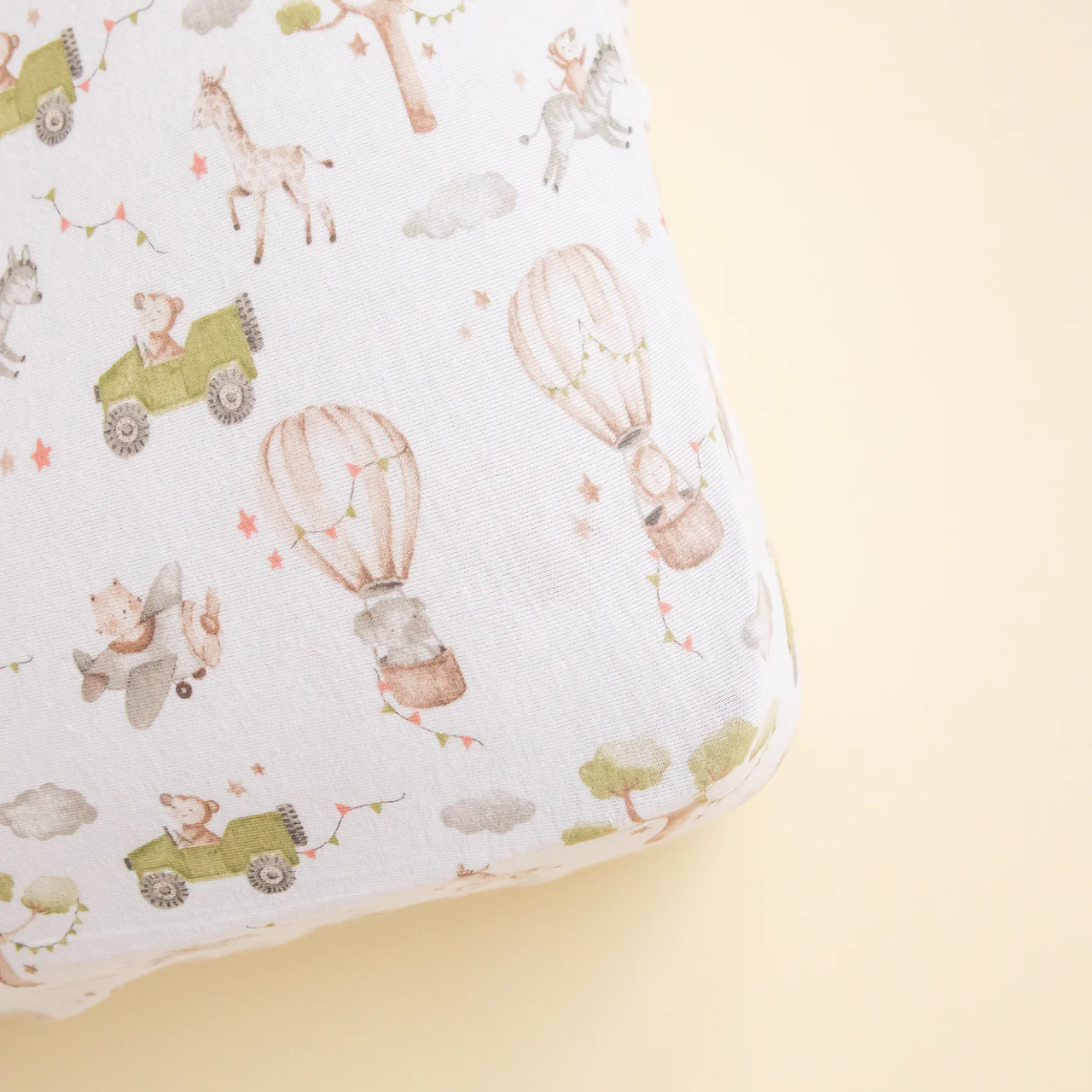 Organic Fitted Jersey Cot Sheet - Monkey Carnival