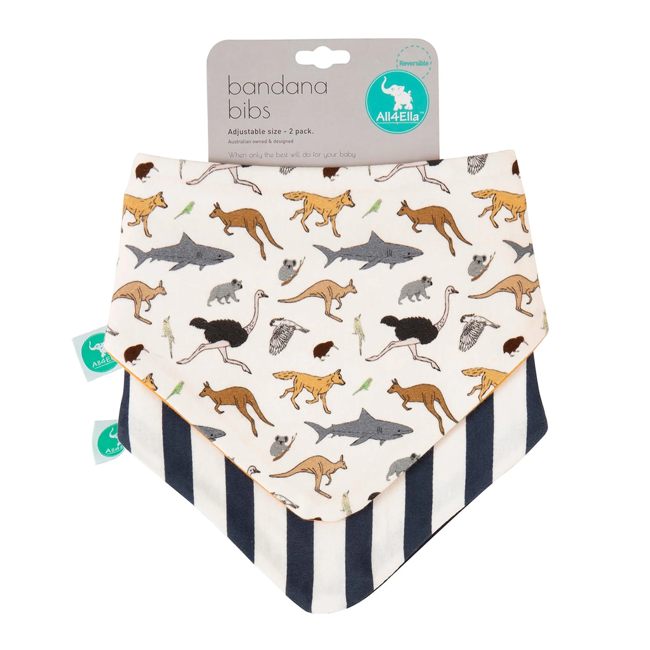 Bandana Bibs 2pk - Australian Animals