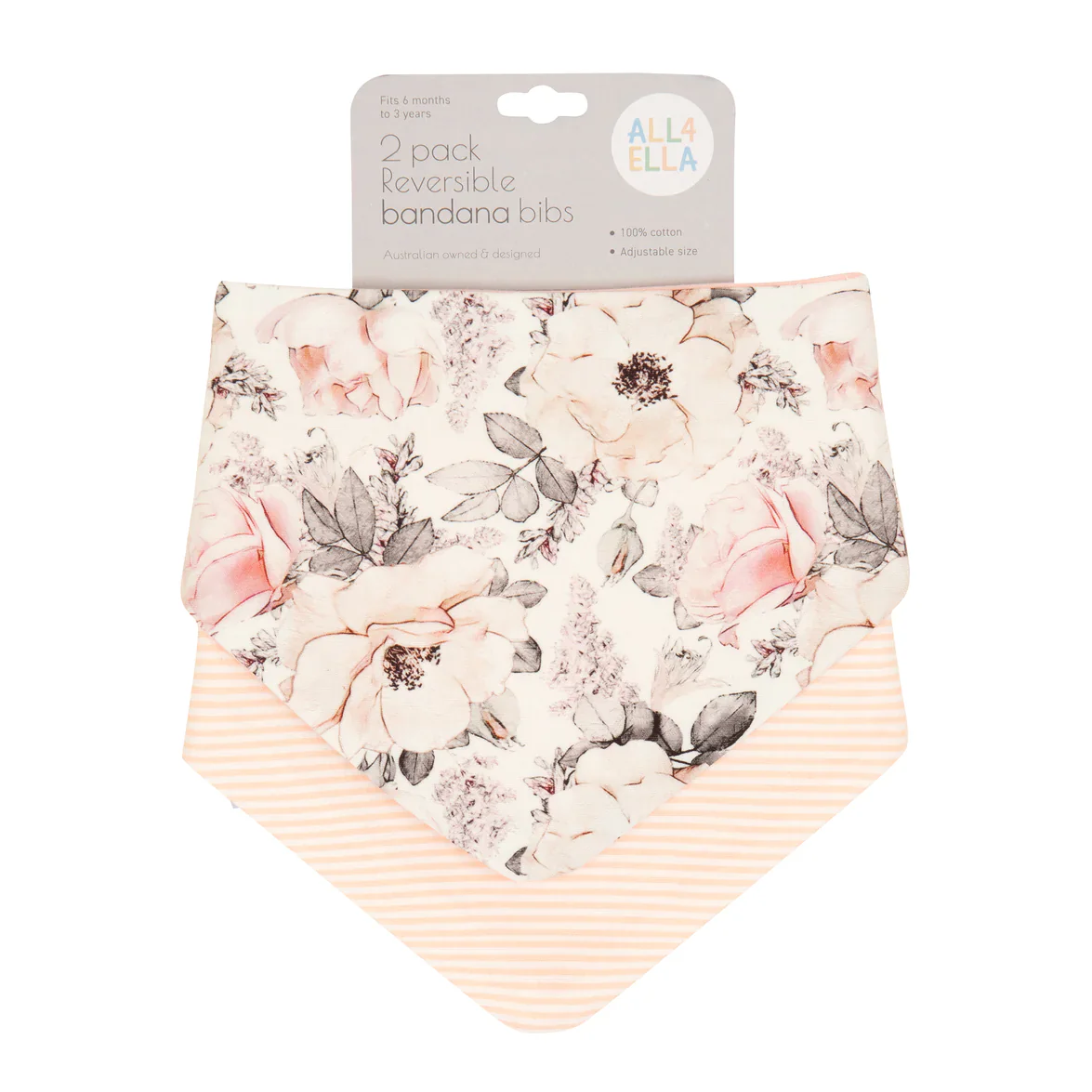 Bandana Bibs 2pk - Soft Florals